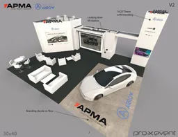 30x40 Island booth design by Pro-X Exhibits